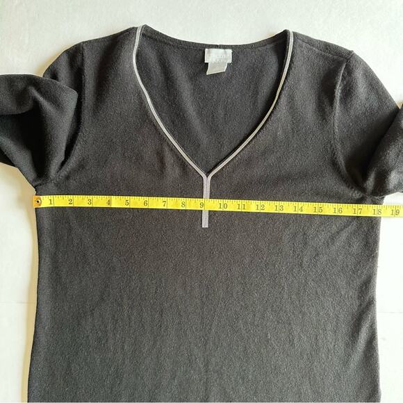 Chico’s Sweater Cashmere Blend Embellished Black Chico's 0 US Small Classic - Picture 11 of 11